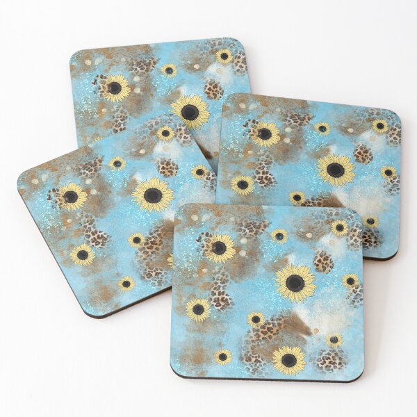 Item preview, Blue sunflower cowhide  designed and sold by SaintsPlace.