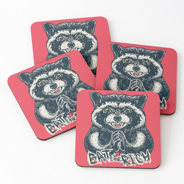 Item preview, Eat the Rich - Evil Raccoon - Funny Thanksgiving Dinner Socialist Racc Animal Saying Quote Socialism Super Dank Ironic Meme Anticapitalist Anti Capitalist Anti Capitalism Millionaire Billionaire designed and sold by Any Color Designs.