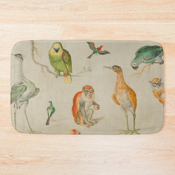 Item preview, Study of Birds and Monkeys 17th Century designed and sold by Vintage Wall Art.