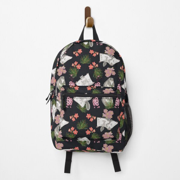 Item preview, Japanese dwarf flying squirrel and cherry blossom, black designed and sold by Naty Design Prague.