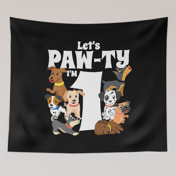 Item preview, Kids 1 Year Old Dog Birthday Pawty Puppy Dogs 1st Party Gift designed and sold by PameGraha.