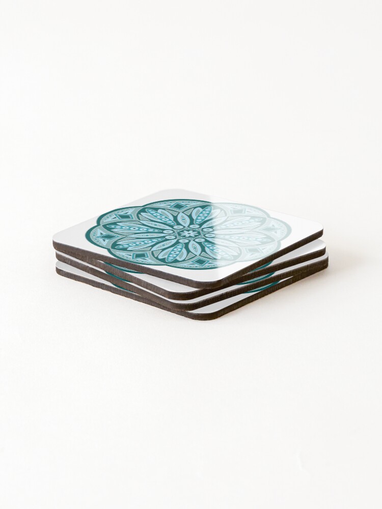 Thumbnail 4 of 5, Coasters (Set of 4), Blue Raspberry Shortbread Mandala designed and sold by allistock.