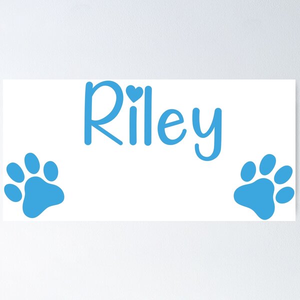 Riley Name Meaning Placemat Blue - Party Animal Print