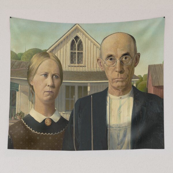 Item preview, American Gothic, Grant Wood designed and sold by Vintage Wall Art.