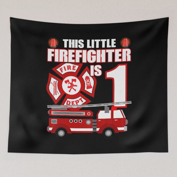 Item preview, Kids 1 Year Old Firefighter Birthday Party Fire Truck 1st Gift designed and sold by PameGraha.