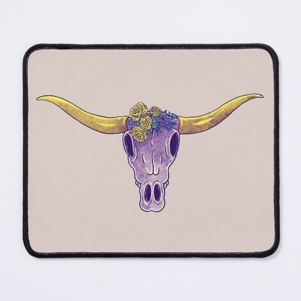 Item preview, Longhorn Skull - Yellow Rose of Texas Flowers Blue Bonnets Vintage Cartoon Cow Skull yellow roses | Vulture Culture | we're texas | we are texas designed and sold by Any Color Designs.
