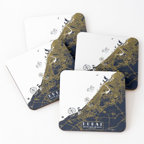 Item preview, Dubai City Map of UAE - Gold Art Deco designed and sold by deMAP.