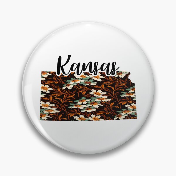 Item preview, Floral Map of USA States Kansas - Map of Kansas designed and sold by AmethystMurad.