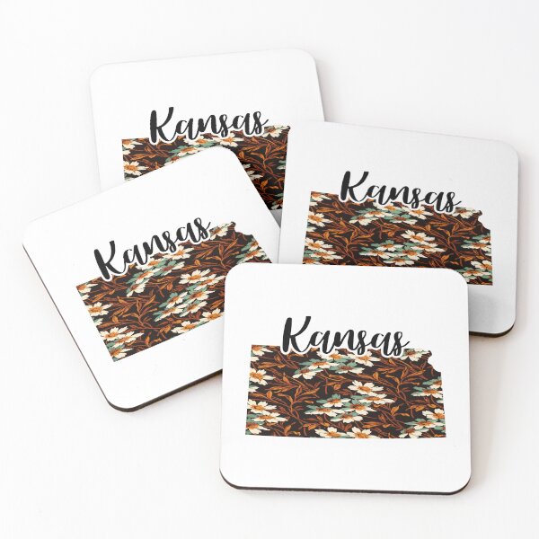 Item preview, Floral Map of USA States Kansas - Map of Kansas designed and sold by AmethystMurad.