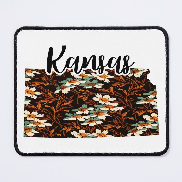 Item preview, Floral Map of USA States Kansas - Map of Kansas designed and sold by AmethystMurad.