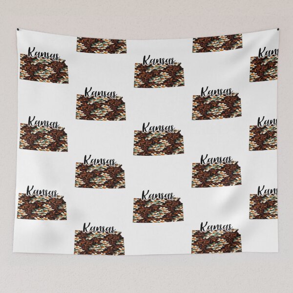 Item preview, Floral Map of USA States Kansas - Map of Kansas designed and sold by AmethystMurad.
