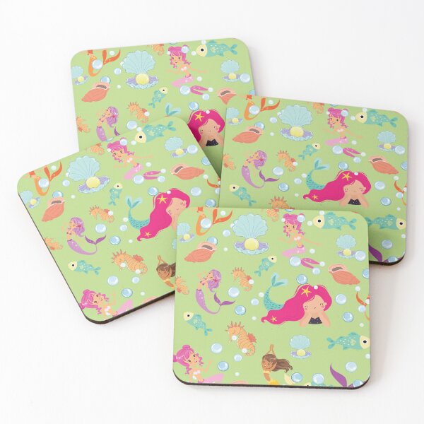 Item preview, Green and Pink  Cute and Elegant  Mermaid pattern Scales A-Line Dress gift for cute daughter gift for niece  designed and sold by GhostAmine.
