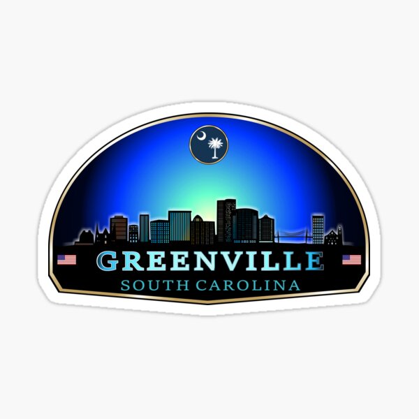 "Greenville Skyline SC flag" Sticker for Sale by SoulSafe Redbubble