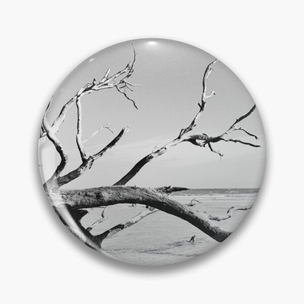 Artikelvorschau, Hunting Island South Carolina Treibholz schwarz und weiß entworfen und verkauft von LisaWootenPhoto.