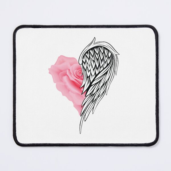 Item preview, Elegant Rose and Wings  heart  art sticker gift for wife gift for gilfriend gift for flower lovers for botanists for tatto lovers  designed and sold by GhostAmine.