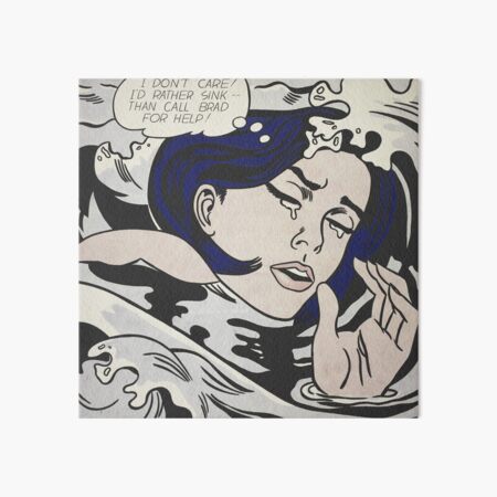 Drowning Girl, by Roy Lichtenstein Art Board Print
