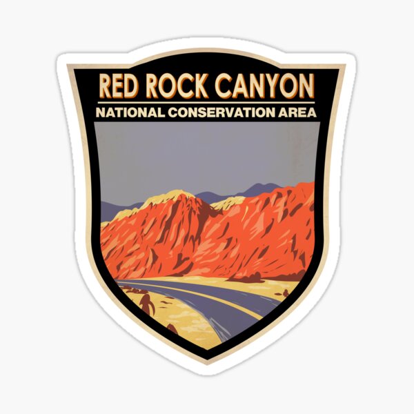 Aperçu de l'œuvre Insigne Mojave de la zone nationale de conservation de Red Rock Canyon créée et vendue par KrisSidDesigns.