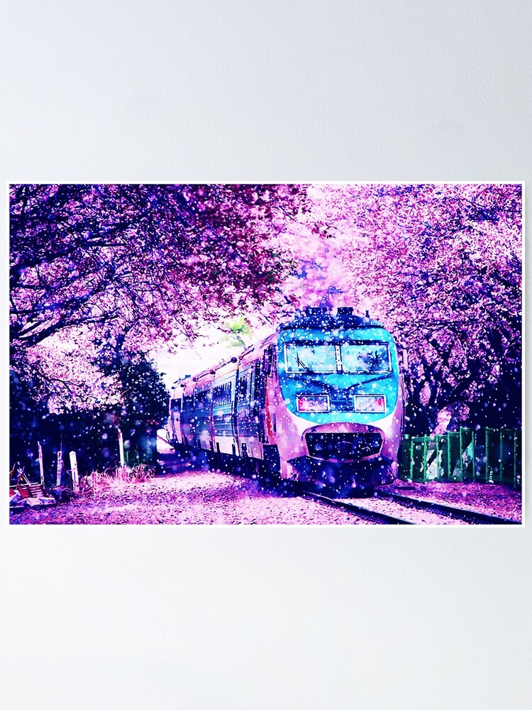"Sakura and Japanese train" Poster for Sale by vanyadesign Redbubble