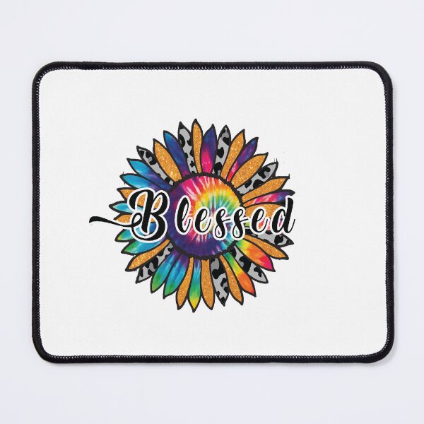 Item preview, COLORFUL HIPPIE "Blessed" SUNFLOWER WITH LEOPARD PATTER AND PSYCHEDILIC COLORS Essential Tshirt gift for wife gift for gilfriend gift for flower lovers for botanists  designed and sold by GhostAmine.