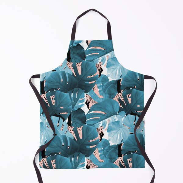 Item preview, Blue Monstera Leaves and Pink Tigers in the Jungle by Minikuosi designed and sold by Minikuosi.