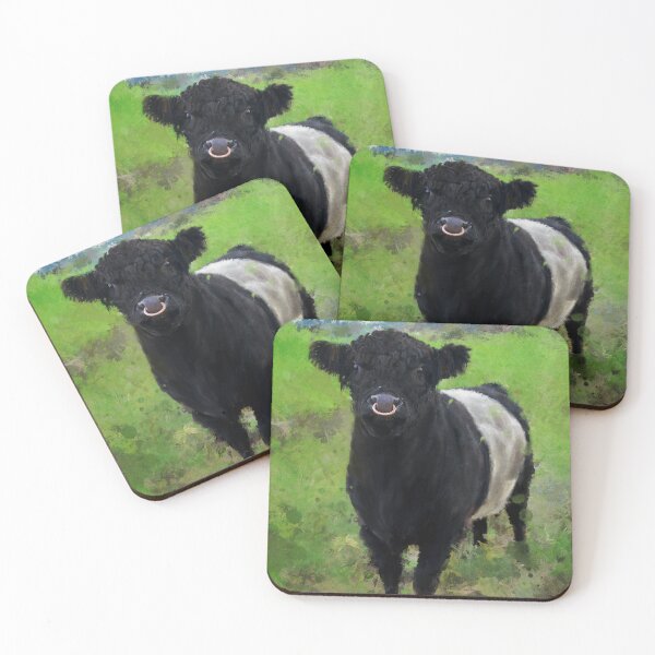 Item preview, Belted Galloway Cow, Cute Farm Animal, Belted Galloway Cattle Oil Paint, Scottish Belted Galloway Cattle designed and sold by Paintcorner.