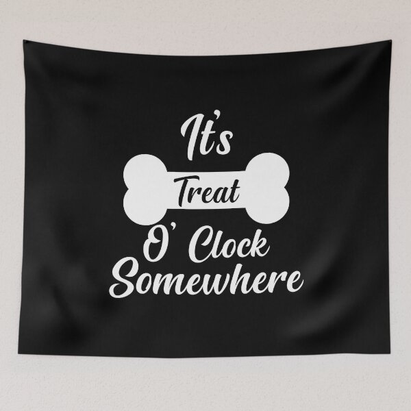 Item preview, It's Treat O' Clock Somewhere , Funny Dog Bandana  designed and sold by AMERZAGUE DESIGN.