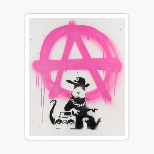 Item preview, Hip Hop Rat Anarchy Stencil Art - Banksy designed and sold by WE-ARE-BANKSY.