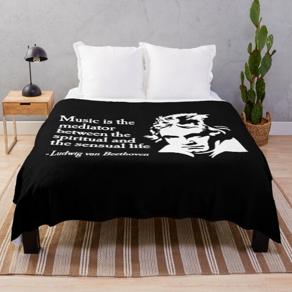 Item preview, Ludwig van Beethoven quote classical music saying Music is the mediator between the spiritual and the sensual life. designed and sold by LaundryFactory.