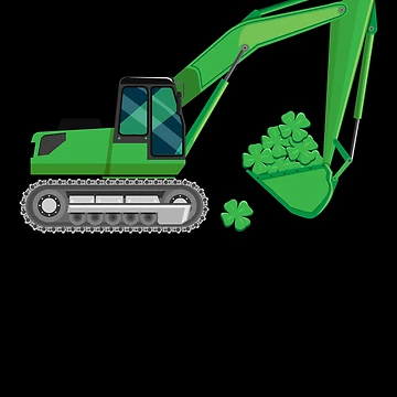 Imagen de la obra Kids St. Patrick's Day Shamrock Excavator Construction Gear de DynamicDesign
