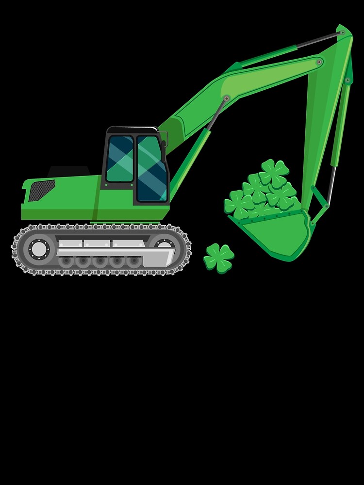 Thumbnail 3 von 3, Tuch, Kids St. Patrick's Day Shamrock Excavator Construction Gear designt und verkauft von DynamicDesign.