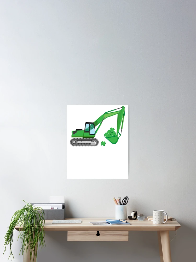 Imagen 2 de 3, Póster con la obra Loads Of Luck Excavator Construction Kids St. Patrick's Day Gear, diseñada y vendida por DynamicDesign.