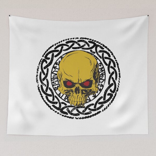 Item preview, Norse Viking skull in an ornament Norse deities designed and sold by ReneMM.