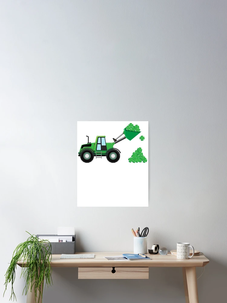 Imagen 2 de 3, Póster con la obra Shamrock Front End Loader Construction Kids St Patrick's Day Gear, diseñada y vendida por DynamicDesign.