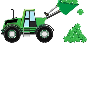 Imagen de la obra Shamrock Front End Loader Construction Kids St Patrick's Day Gear de DynamicDesign
