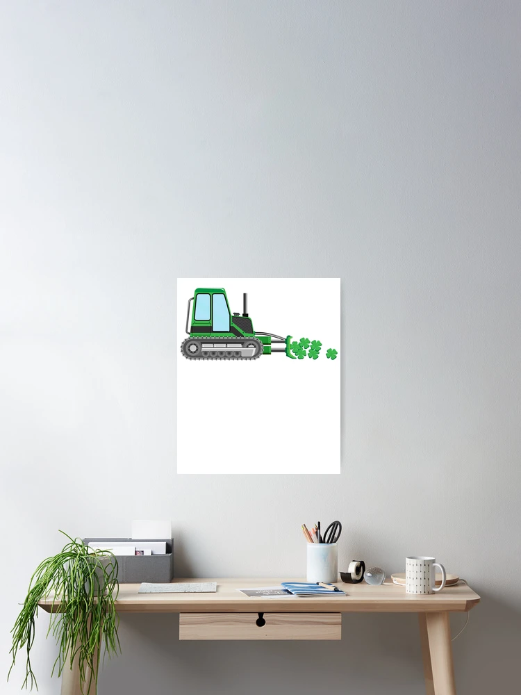 Imagen 2 de 3, Póster con la obra Kids St. Patrick's Day Shamrock Bulldozer Construction Gear, diseñada y vendida por DynamicDesign.