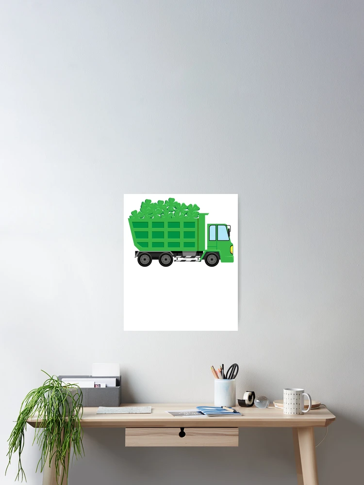 Imagen 2 de 3, Póster con la obra Kids St. Patrick's Day Shamrock Dump Truck Construction Gear, diseñada y vendida por DynamicDesign.