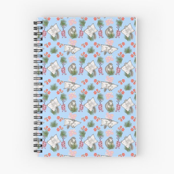 Item preview, Japanese dwarf flying squirrel and cherry blossom, sky blue designed and sold by Naty Design Prague.