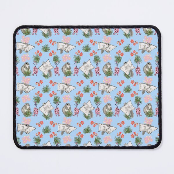 Item preview, Japanese dwarf flying squirrel and cherry blossom, sky blue designed and sold by Naty Design Prague.