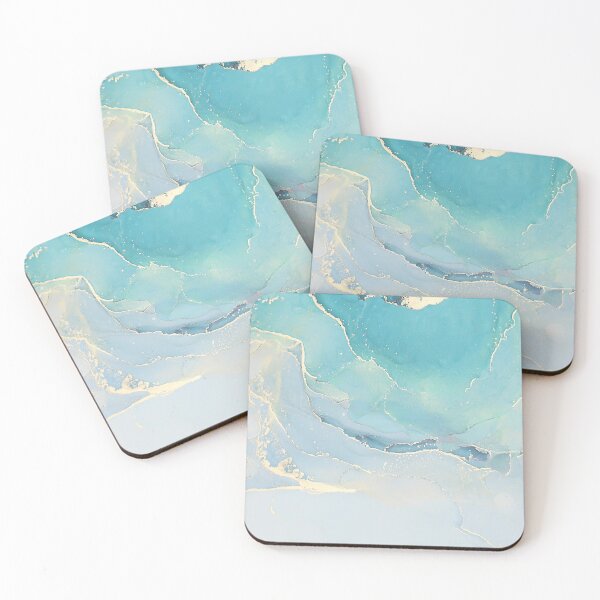 Item preview, Azure Color Acrylic Fluid Design designed and sold by Dream Bloom Gallery.
