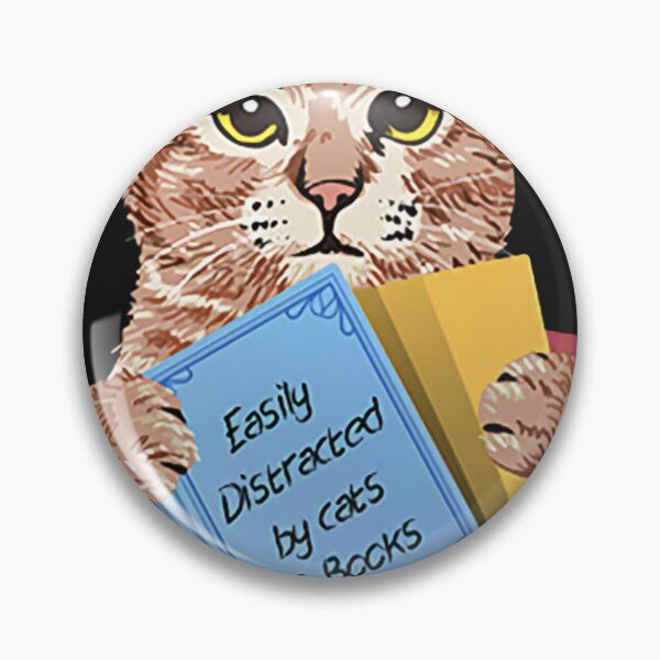 Aperçu de l'œuvre livres de chat facilement distraits par le chat et les livres créée et vendue par CallieStore.