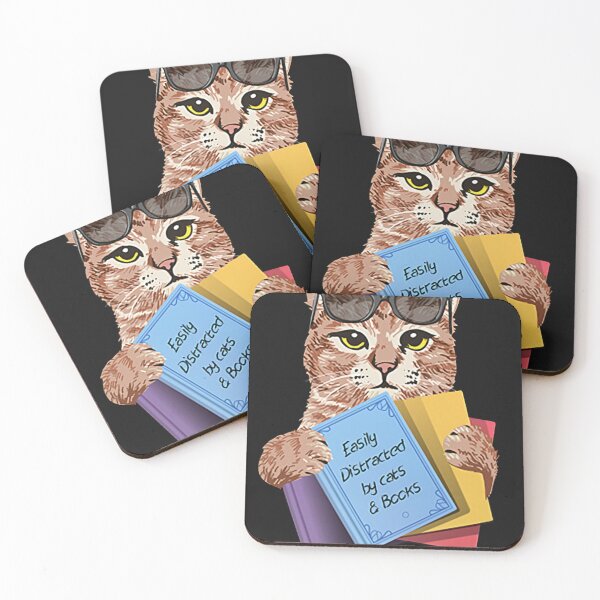 Item preview, cat books easily distracted by cat and books  designed and sold by CallieStore.