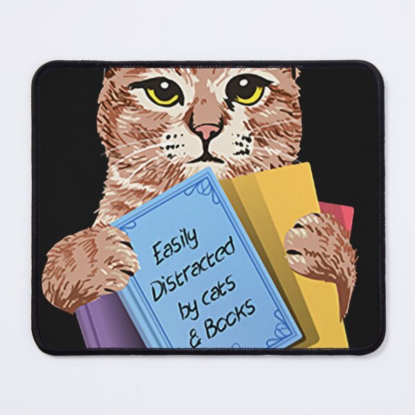 Item preview, cat books easily distracted by cat and books  designed and sold by CallieStore.