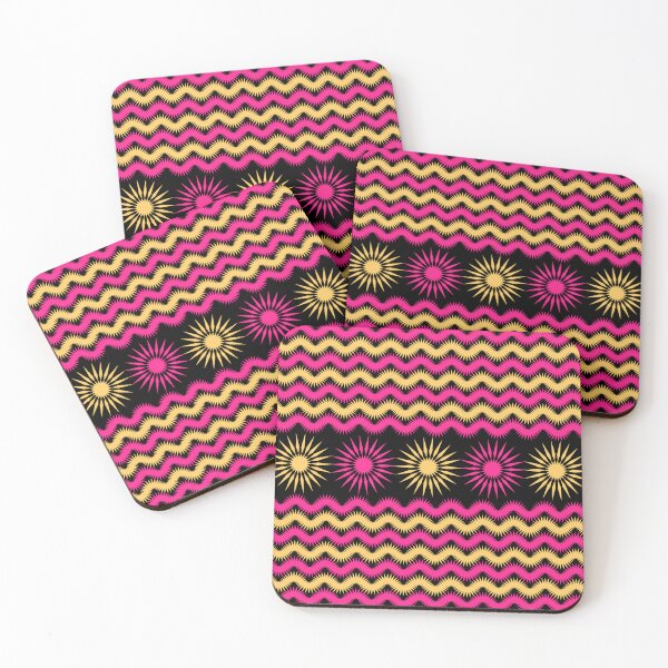 Artikelvorschau, Zickzack-Muster im rosa und gelben Zickzack entworfen und verkauft von Isma Saleem.