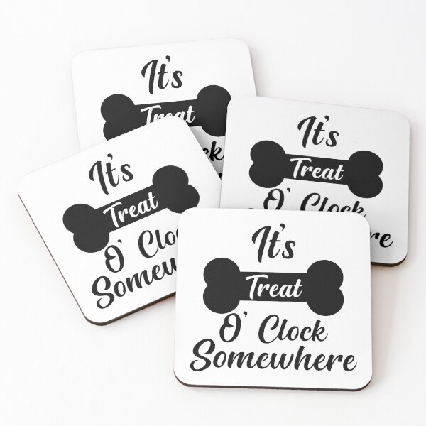 Item preview, It's Treat O' Clock Somewhere , Funny Dog Bandana  designed and sold by AMERZAGUE DESIGN.