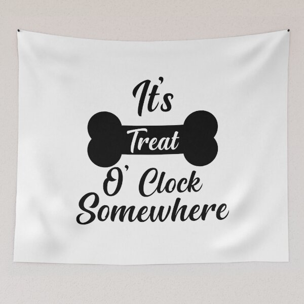 Item preview, It's Treat O' Clock Somewhere , Funny Dog Bandana  designed and sold by AMERZAGUE DESIGN.