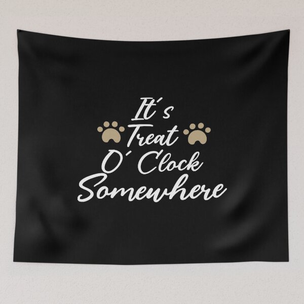 Item preview,  It's Treat O' Clock Somewhere , Funny Dog Bandana  designed and sold by AMERZAGUE DESIGN.