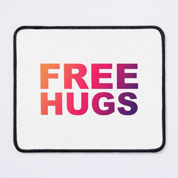 Item preview, Free Hugs Typography - Minimal - Graphic Design Orange, Pink, Purple Gradient Lettering designed and sold by ColorMeHappy123.