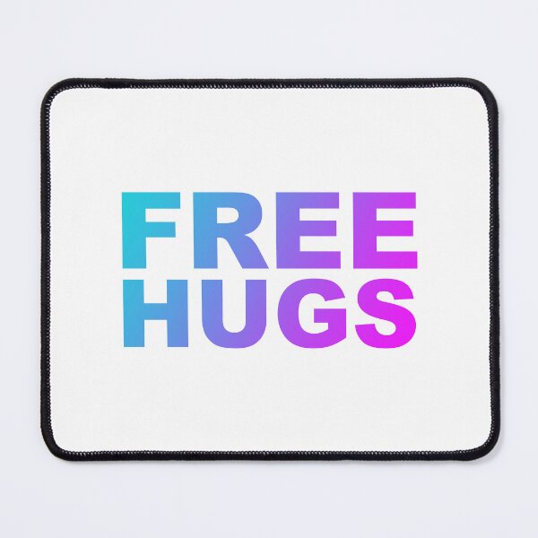Item preview, Free Hugs Typography - Minimal - Graphic Design Aqua Purple & Fuschia Gradient Lettering designed and sold by ColorMeHappy123.