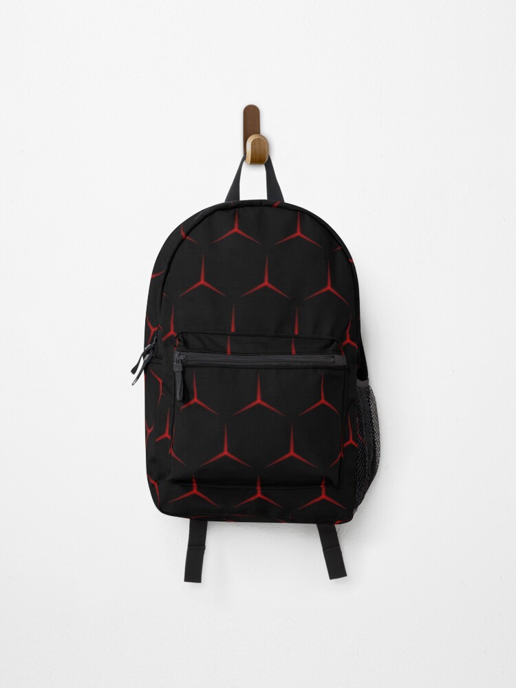 Thumbnail 1 of 3, Backpack, Abstract pattern red hexagons designed and sold by ReflectedCrafts.
