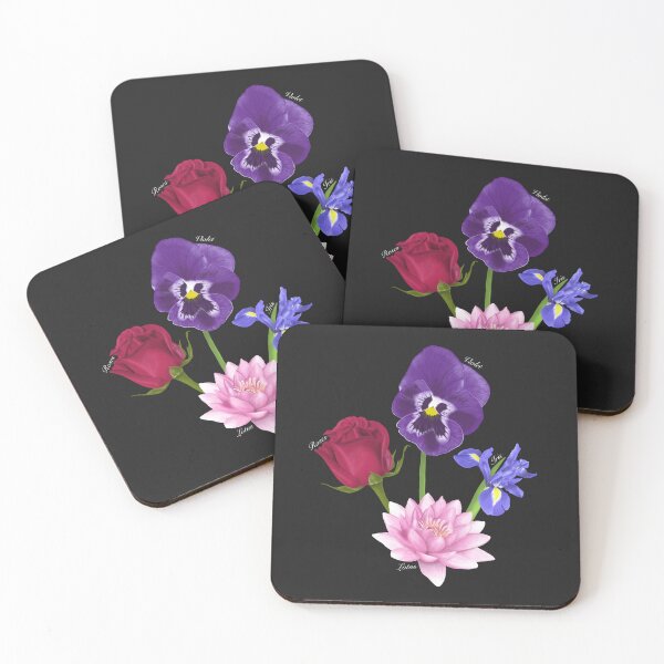 Item preview, Roses/Lotus/Violet/Iris black designed and sold by kaylajsdesigns.